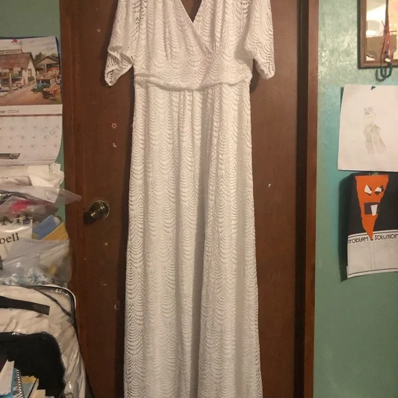 NWT Lily Pultizer Parigi Scalloped She’ll Lace Maxi Dress XL Resort White - Picture 7 of 9